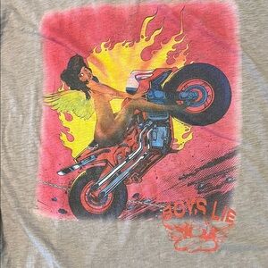 Boys Lie - Grey Pin-up Long Sleeve Henley - One Size